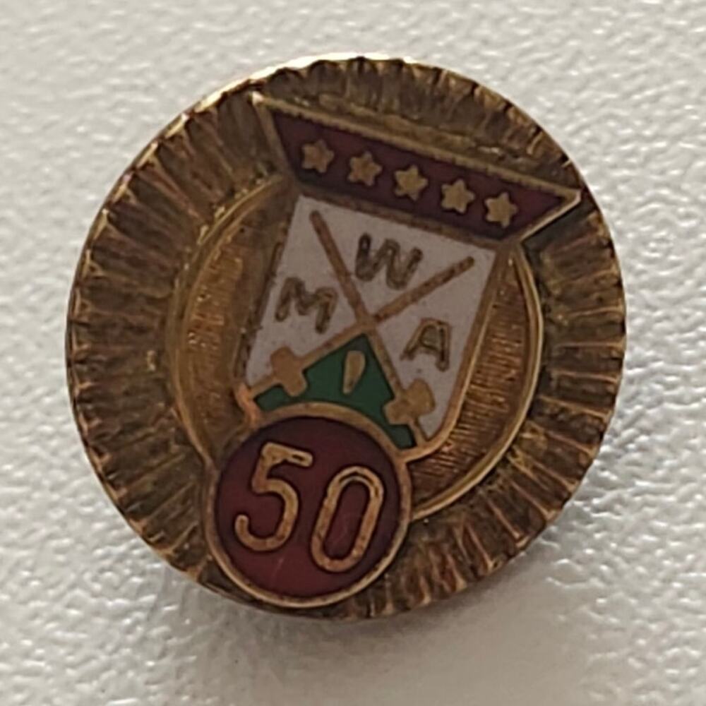 Vintage MWA Modern Woodmen of America 50 Year Member 1/10 10K Gold Filled Pin